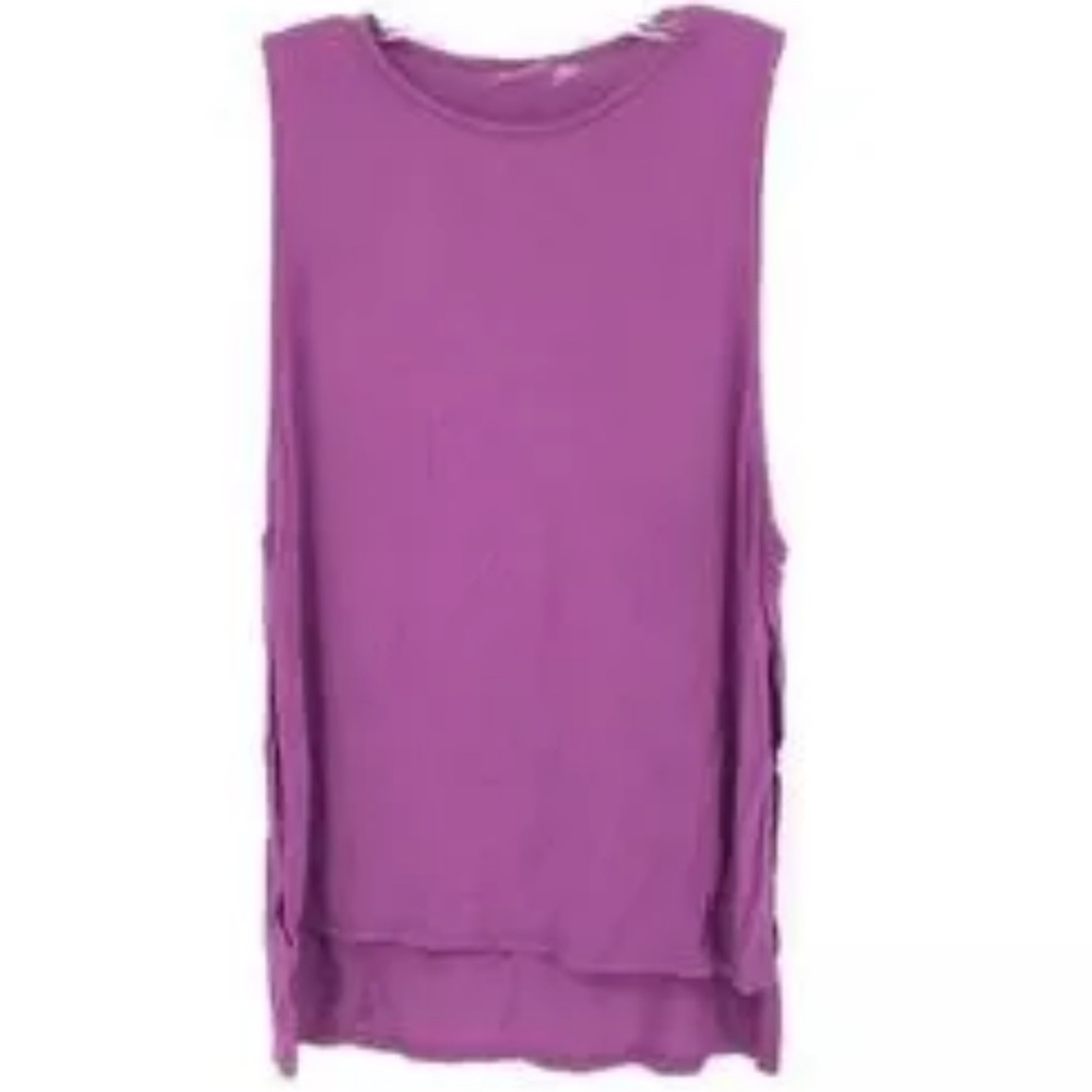 Purple work out tank top with open sides